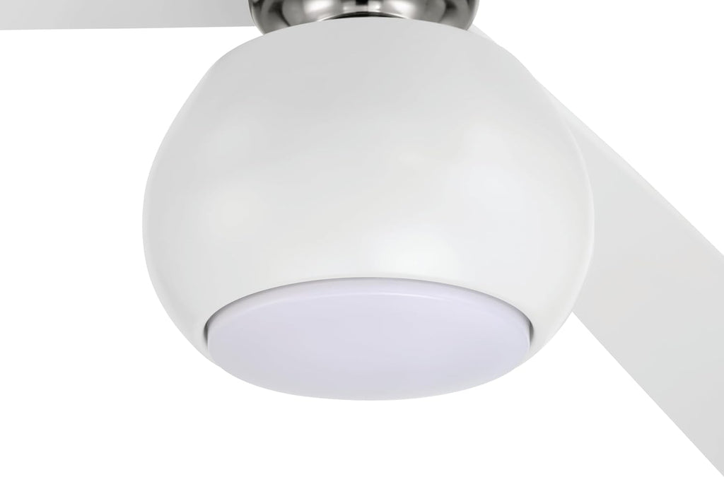Craftmade 60' Otto in White/Polished Nickel Finish Ceiling Fan with Optional LED Light Kit, Remote Control Included, Smart WiFi Enabled w/Voice Activation, works w/Alexa & Smart Home Devices
