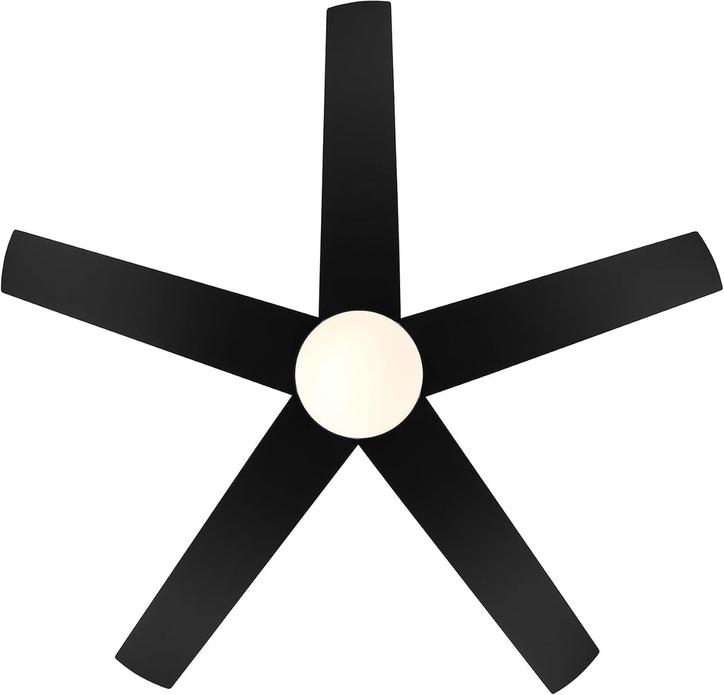 DESIGNERS FOUNTAIN Astrea Smart Ceiling Fan with Lights, 52 Inch LED Light Indoor Outdoor 5-Blade Fan, Remote Control, RGB, Matte Black, FS-ATR52RGB-MB