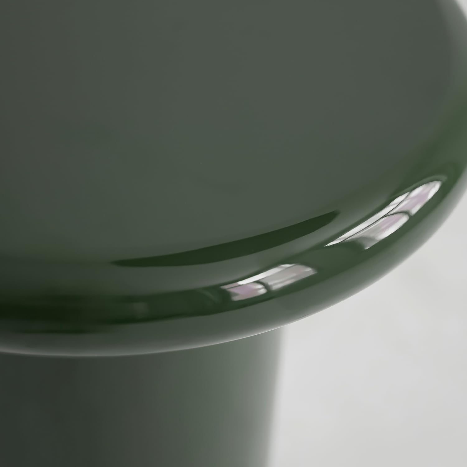 Acanva Modern End Tables with High Glossy Finish, Curved Edges, Accent Center Furniture for Living Room Home Office, Side Table, Olive Green