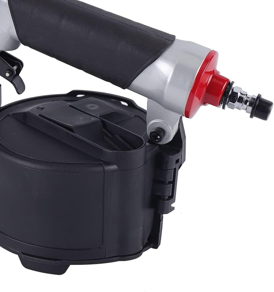 CN55 Pneumatic Siding Nailer Nailing Machine, 25-57mm Siding Coil Nailer Pneumatic Coil Nailer, Woodworking Heavy Duty Professional Air Punch Nailer for Siding Sheathing Wooding Fencing Decking