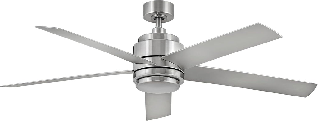 Hinkley Tier 54' Indoor/Outdoor Smart Ceiling Fan with Light + Remote - Composite Fan Blades, Integrated LED - Brushed Nickel