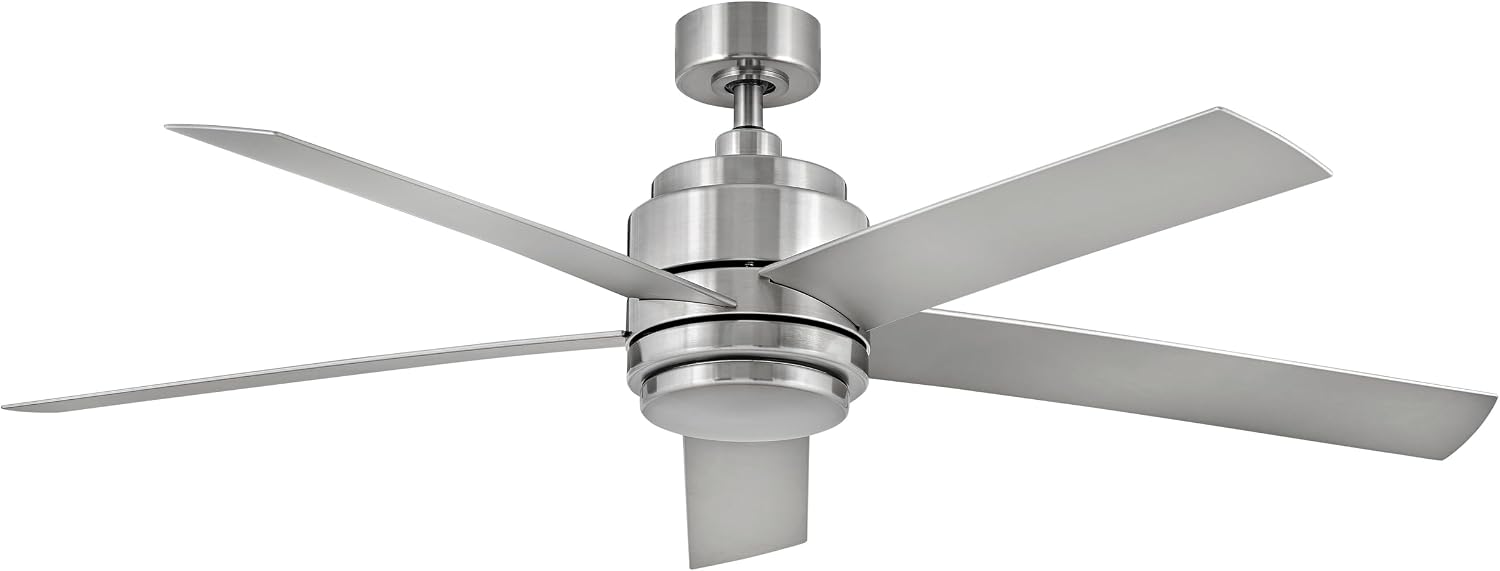 Hinkley Tier 54' Indoor/Outdoor Smart Ceiling Fan with Light + Remote - Composite Fan Blades, Integrated LED - Brushed Nickel