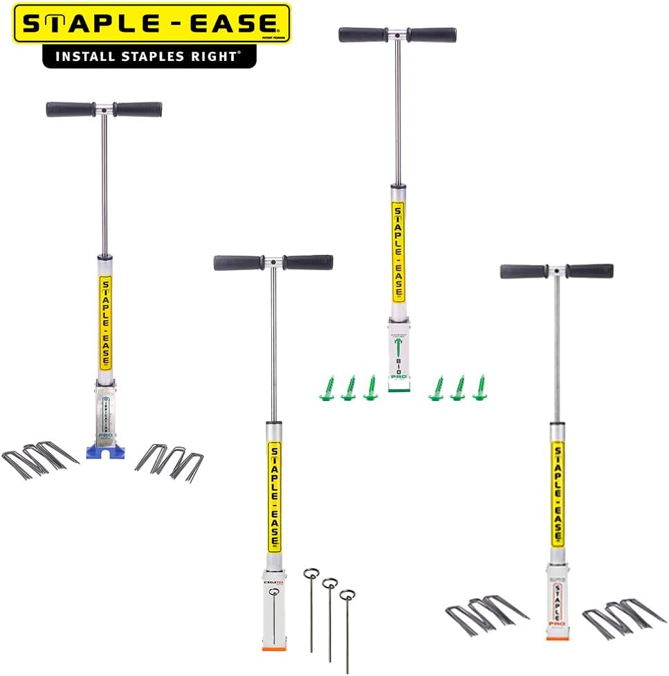 Staple Ease Circle Top Driver – Landscape Staple Driver Tool for Sod Staples & Ground Anchors, Slide Hammer Installation Tool, Heavy Duty Ergonomic Design, Works in Hard & Frozen Soil, Made in USA