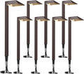GOODSMANN Low Voltage Landscape Path Lights 8PK Kit 0.6W LED Sidewalk Landscape Lighting 22 Lumen Outdoor Electric Walkway & Pathway Lights Wired Bronze Finish 3100K Warm White with Cable Connectors