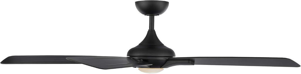 Modern Forms Mykonos Indoor and Outdoor 5-Blade Smart Ceiling Fan 60in Matte Black with 2700K LED Light Kit and Remote Control (FR-W2008-60L-27-MB)