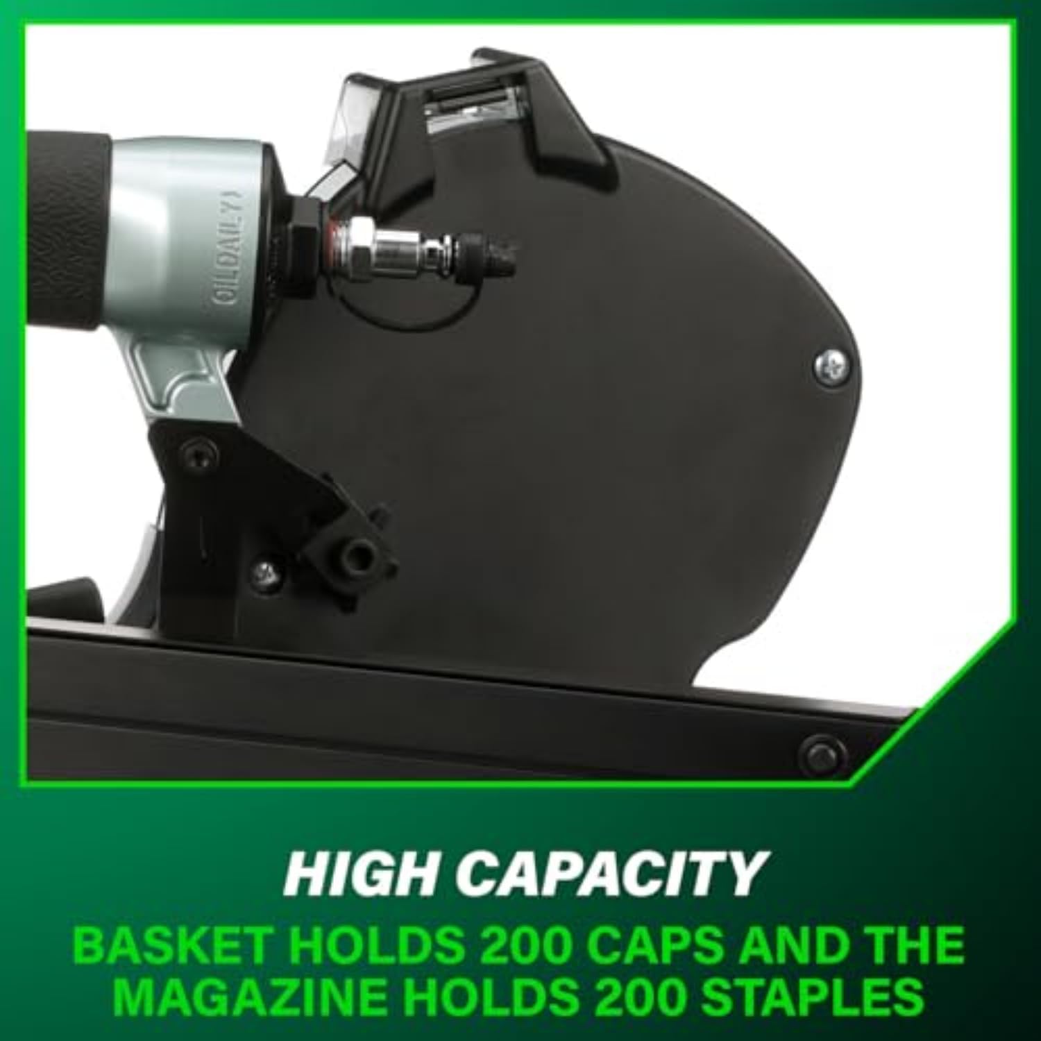 Metabo HPT Cap Stapler, Pro-Preferred Pneumatic Power Nailers, Crown Stapler for Roofing Felt, Foam Insulation & House Wrap, 18 Gauge, Up to 200 7/16' Crown Staples, Length 7/8' to 1-1/2', N3808AP