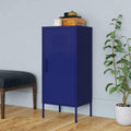 Modern Side Storage Cabinet with Shelf, Steel Storage Cabinet for Home, Office, 16.7'x13.8'x40', Navy Blue,-455