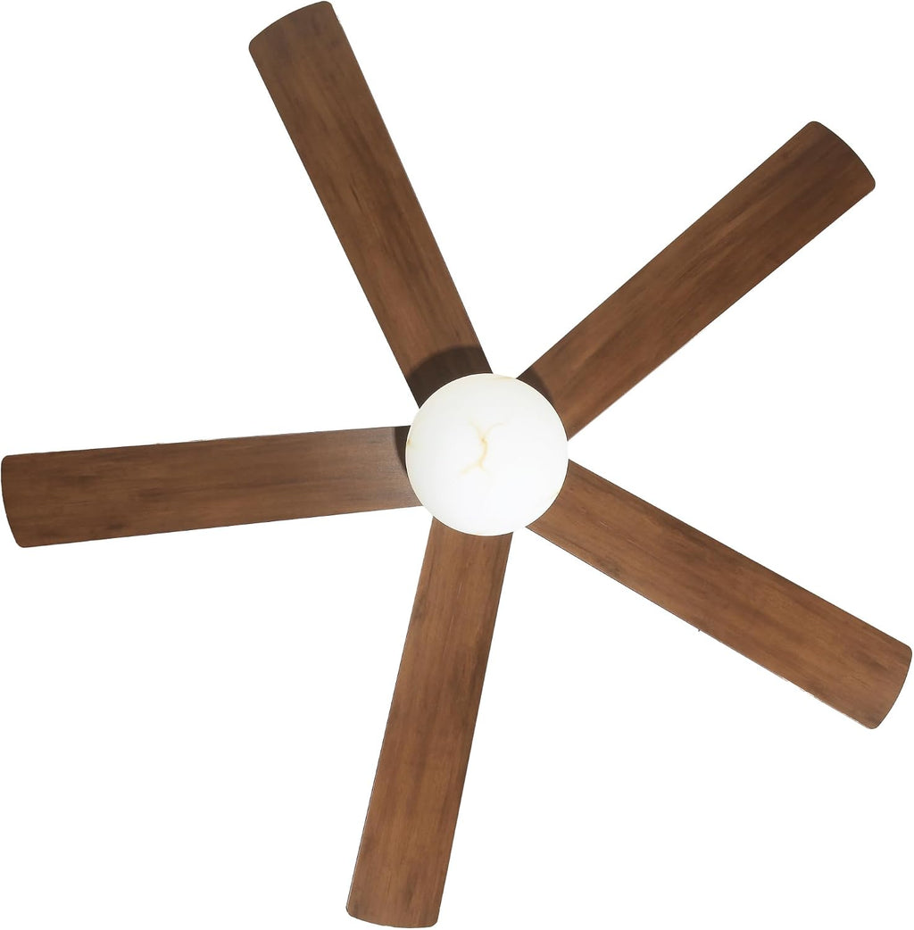 52' Low Profile Ceiling Fan with Light, Modern Flush Mount Brushed Gold Ceiling Fan Remote, Dimmable LED 3 Color Temp, Quiet Reversible DC Motor, Dual-Finish White/Walnut Blades