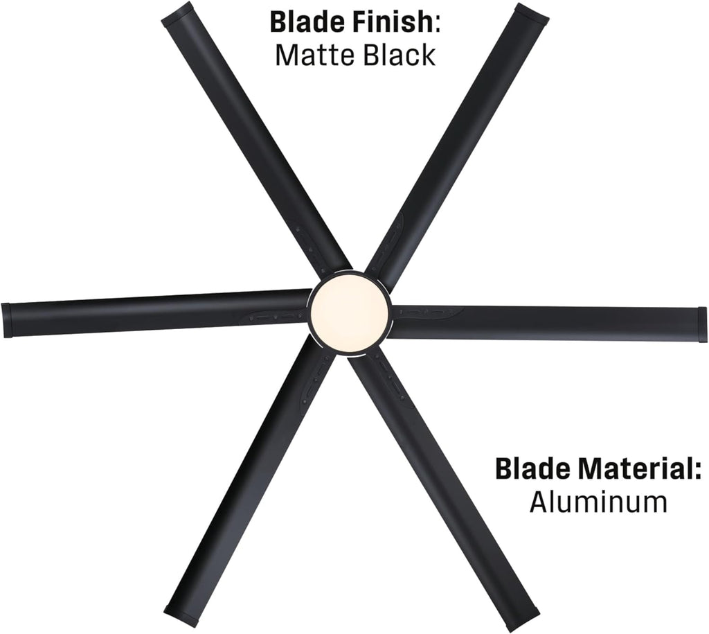Westinghouse Lighting Hudson Yards Adjustable Ceiling Fan with Light, 80-Inch Industrial-Style Indoor/Outdoor Fan in Matte Black, DC Motor, Dimmable LED with Opal Frosted Glass, Remote Control