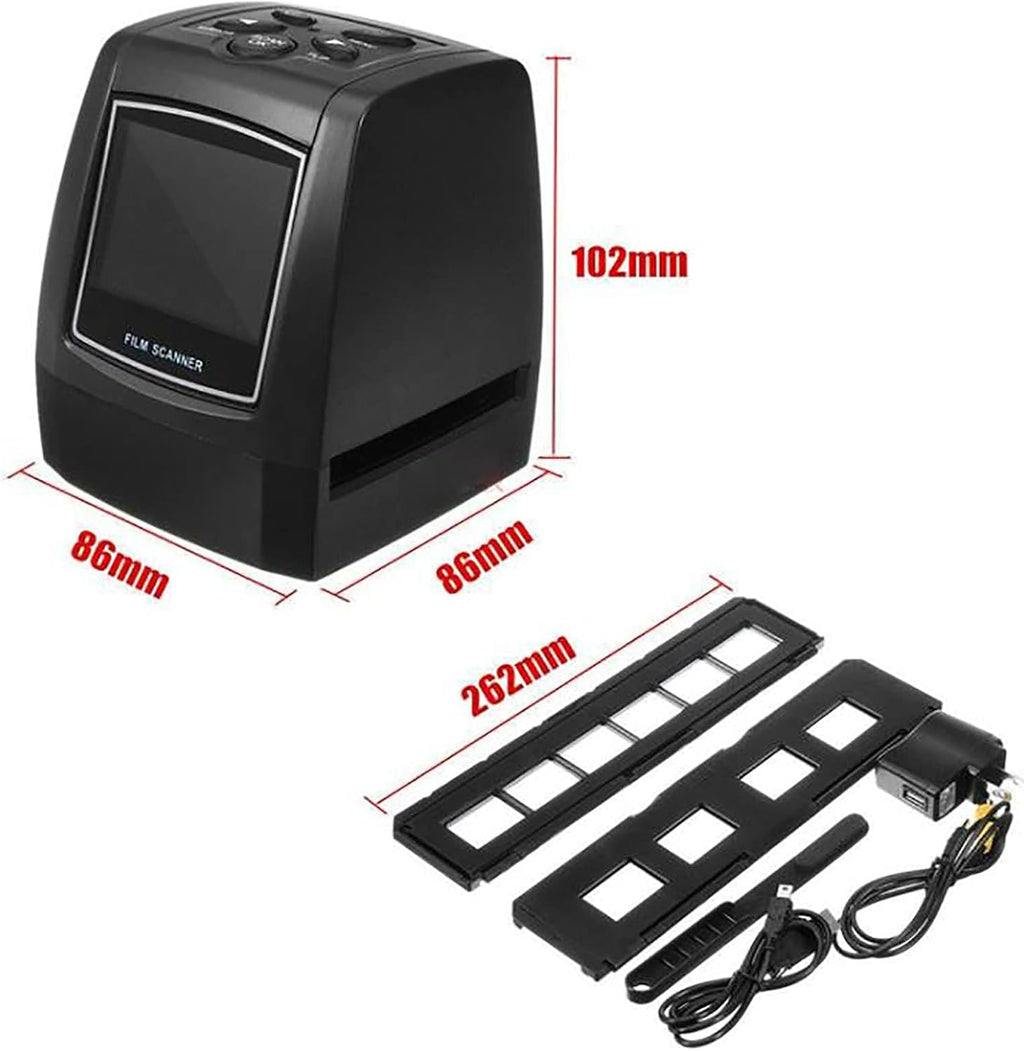 Film and Slide Scanner, Films Digitizer Converter, with 2.36' LCD Screen, Supports USB Output, for Saving 35mm Film Negatives 135mm Slides and Photos Slides to Digital Files