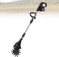 21v Cordless Tiller Cultivator, Gardening Tillers with 270RPM, 1 or 2 Battery Set, 20cm Width 25cm Depth, Portable for Lawn Garden Small Space Black-DualBlades-1battery