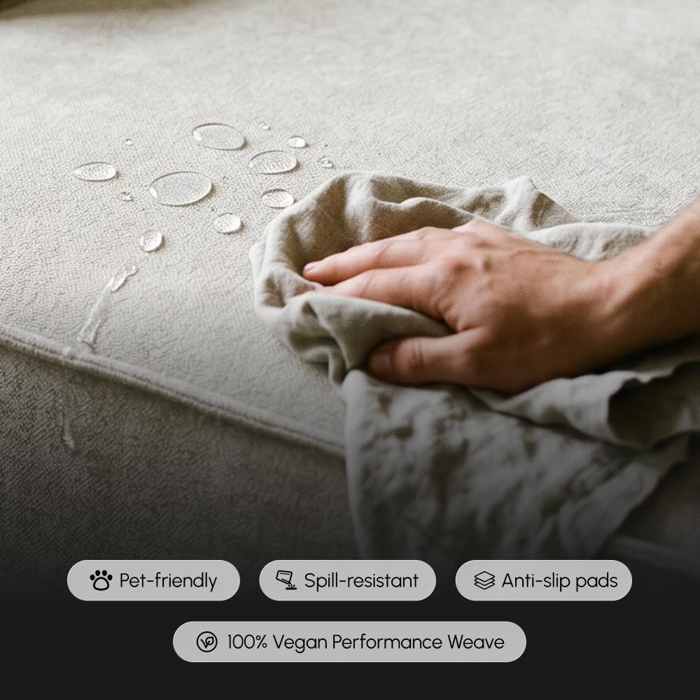 ROVE LAB Love Seat Sofa in a Box, No Assembly, Deep Seat and Comfy, Modular Sofa, Spill-Proof Fabric, Modern Small Couch for Living Room Loveseats, Bedroom, Apartment, Home Office (Platinum Grey)