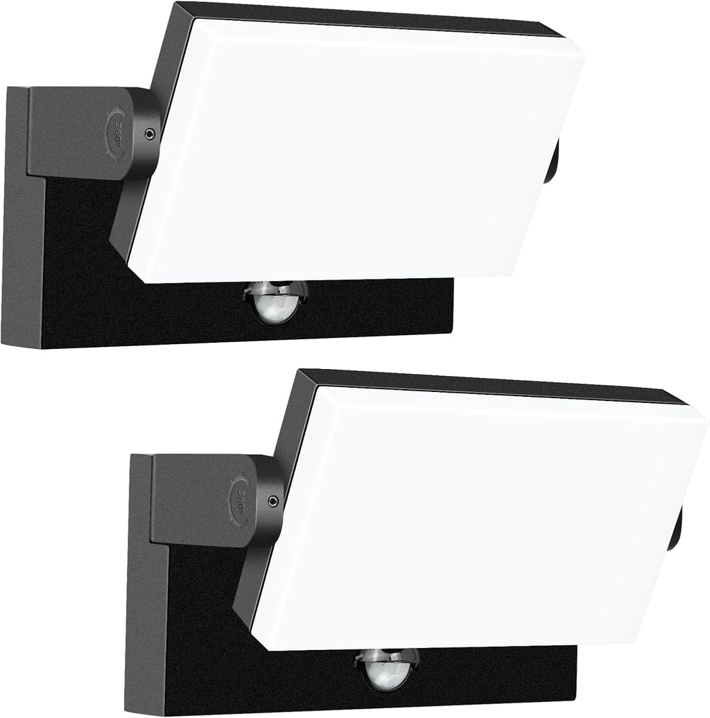 60W LED Outdoor Wall Light – 360° Rotatable, Motion Sensor & Color Temp Adjustable (3000K/4000K/6500K) Commercial Security Wall Mount for Barn, Proch,Garage & Yard