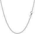 Jewelry Affairs Sterling Silver Rhodium Plated Rolo Chain Necklace, 2mm