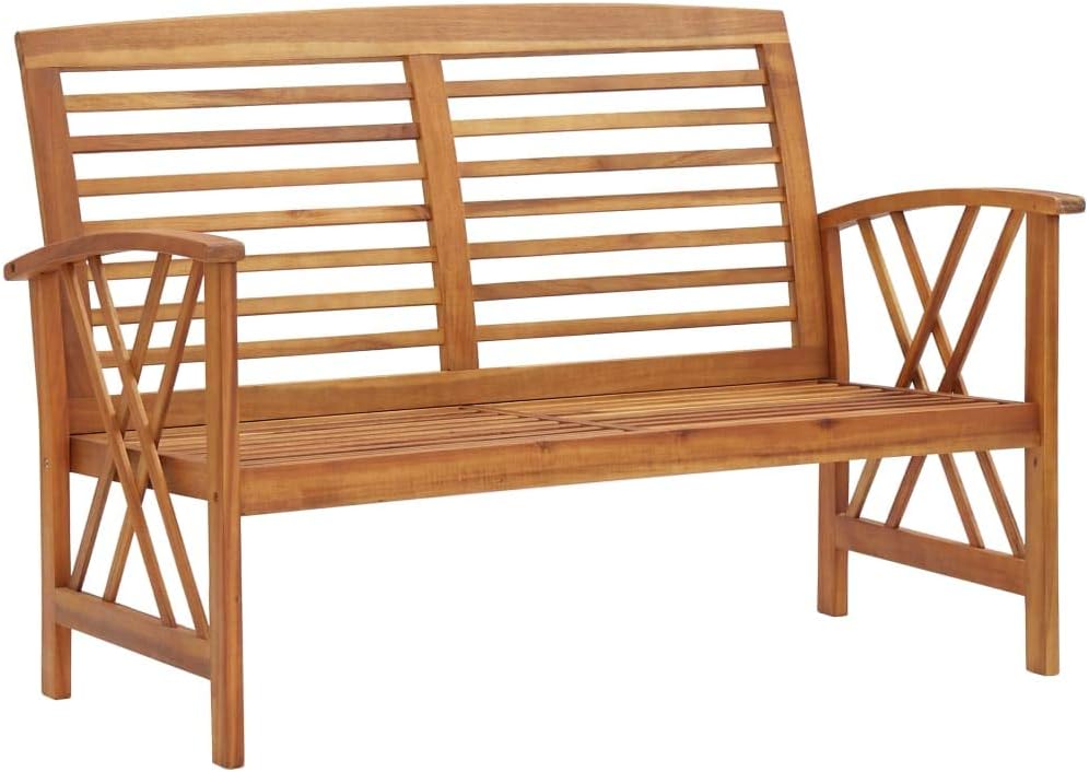 3 Piece Patio Furniture Sofa Seat Set, Outdoor Solid Acacia Wood Patio Conversation Table Chair Set for Garden, Backyard, Poolside,-522
