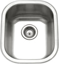 Houzer Club Stainless Steel Kitchen Bar & Prep Sink: 14 Inch Undermount Medium Sink with Strainer, Durable & Versatile, Essential for Home & Apartment: CS-1407-1