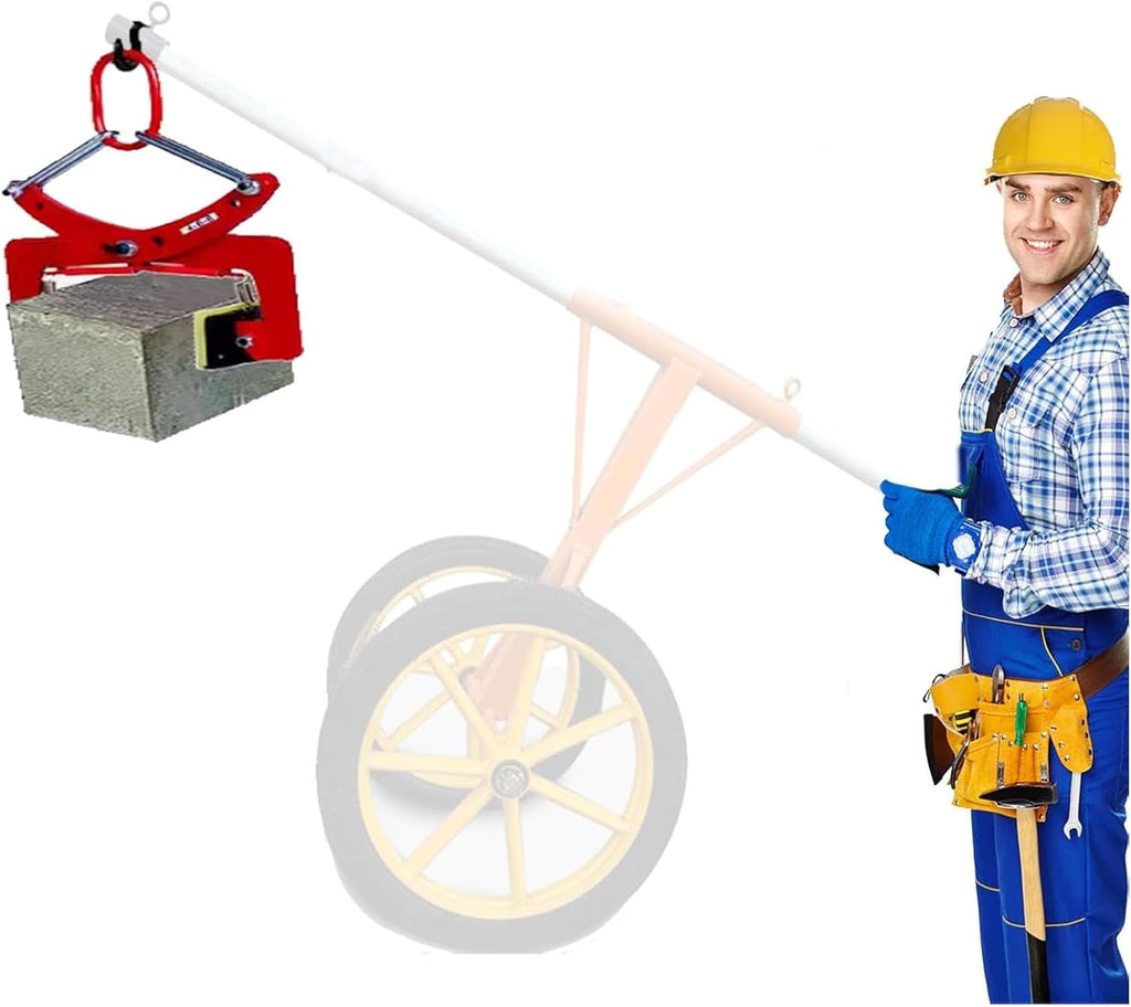 Slab Lifting Clamp for Long Handled Wheel Cart, Vertical Stone Carrying Clamps for Lifting/Moving Concrete Block Granite Slab Metal Bars, Adjustable Opening(One Color-Opening size 2.4-7.1in/6-18CM