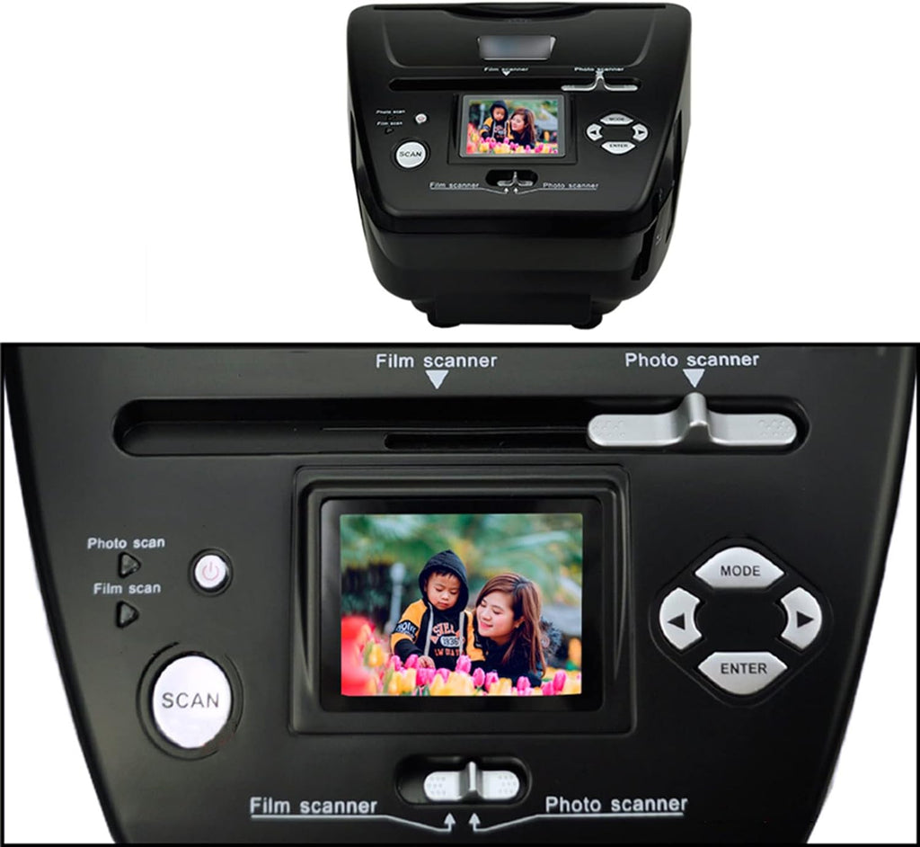 16MP Film & Slide Scanner, All-in-1 Slide Viewer with LCD Screen, SD Card Slot, Converts 35mm 135 110 126 /Slides/Negatives to Digital JPG Photos