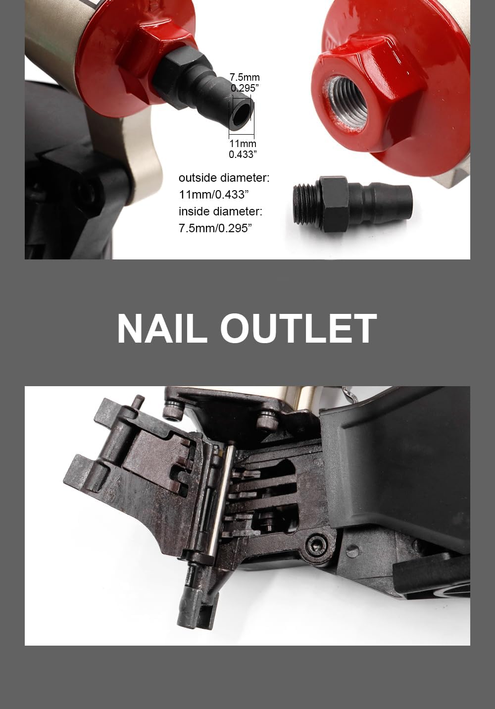 Coil Siding Nailer CN57, 15 Degree Professional Coil Nailer, 1 Inch to 2-1/4 inch Siding Nail Gun, Roofing Nail Gun for Siding Sheathing Fencing Decking Woodworking