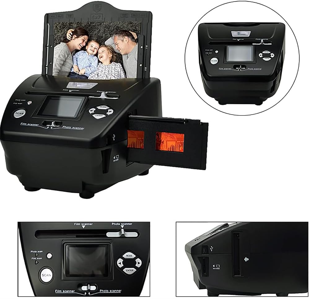 Film and Slide Scanner, Professional 35Mm Film Scanner, Converts 35Mm/135 Slides & Negatives to Digital JPG Photos, 16MP Photo Slide
