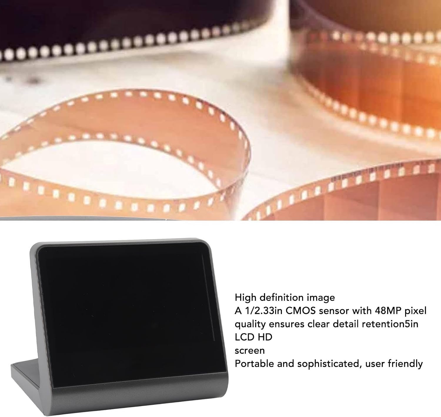 Digital Film Scanner, 16MP 5 Inch LCD Screen, Converts 35mm 126 110 Super 8mm, Black White Negatives, 16GB Memory, Compatible, for Film Slide Digitization