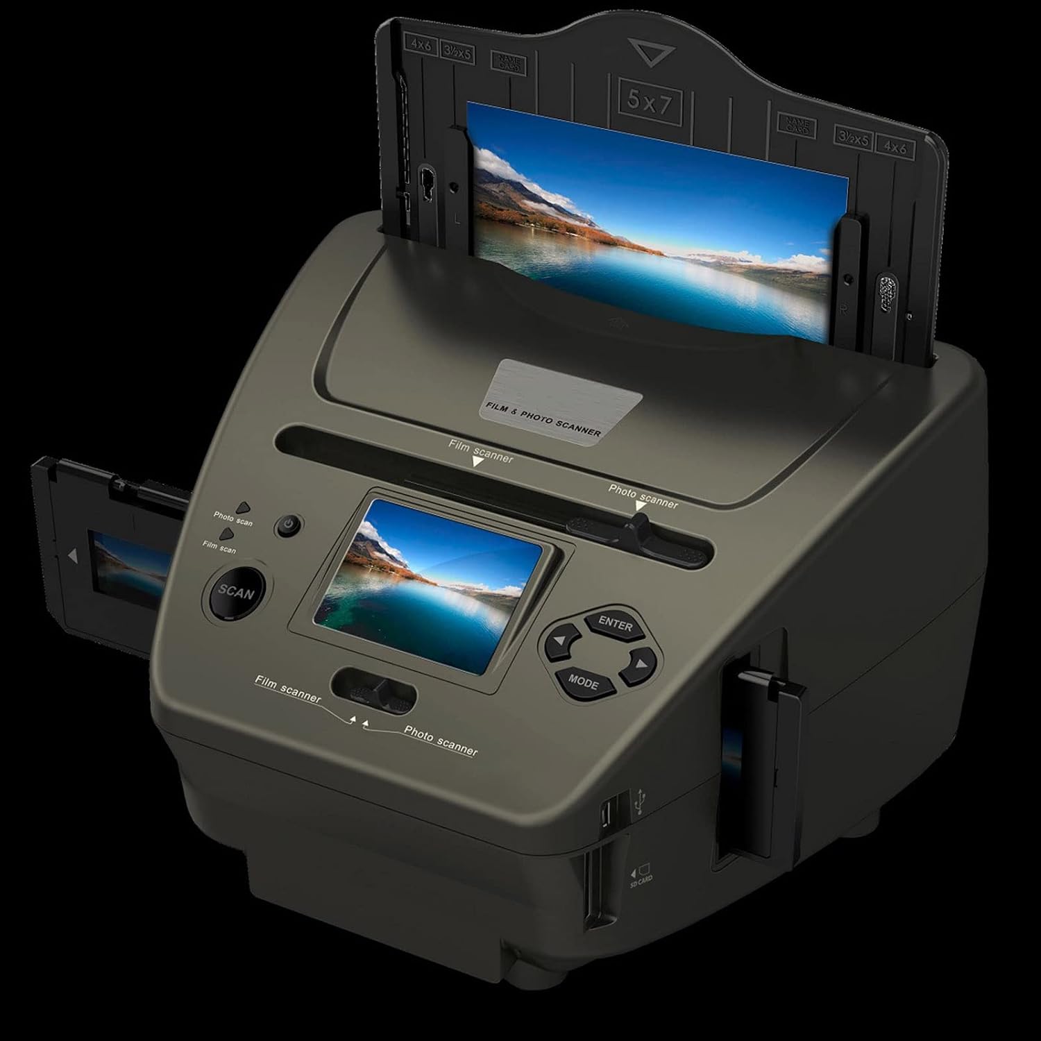 16MP Film & Slide Scanner, All-in-1 Slide Viewer with LCD Screen, SD Card Slot, Converts 35mm 135 110 126 /Slides/Negatives to Digital JPG Photos