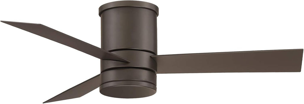 Axis Smart Indoor and Outdoor 3-Blade Flush Mount Ceiling Fan 44in Bronze with 3000K LED Light Kit and Remote Control works with Alexa, Google Assistant, Samsung Things, and iOS or Android App