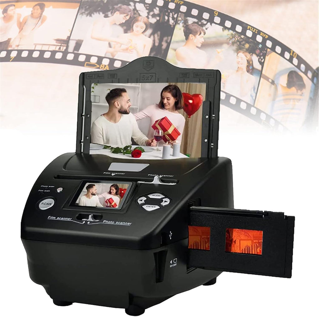 Film and Slide Scanner Digital FilmDigital Photo 16MP Film Scanner 4 in 1 Converts 35mm 135 Slides & Negatives for Saving to Files