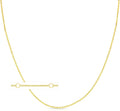 Floreo 14k Yellow Gold Double Extendable Solid Diamond Cut Cable Chain Adjustable Necklace, 16' - 17' - 18 Inch with Spring Ring Clasp