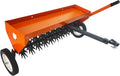 40 Inch Tow Behind Spike Aerator, Heavy Duty Lawn Aerator with Steel Teeth, Weight Tray & Transport Wheels for Garden, Farm Tractor, ATV – Durable Galvanized Steel Tines,Orange