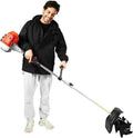 Hand-held Tiller Cultivator, 51.7CC 2 Stroke Cordless Garden Rototiller Mini Gas Powered Rotary Cultivator Garden Tool w/9in Tilling Width and 3.5in Tilling Depth for Lawn/Gardening/Soil Cultivation