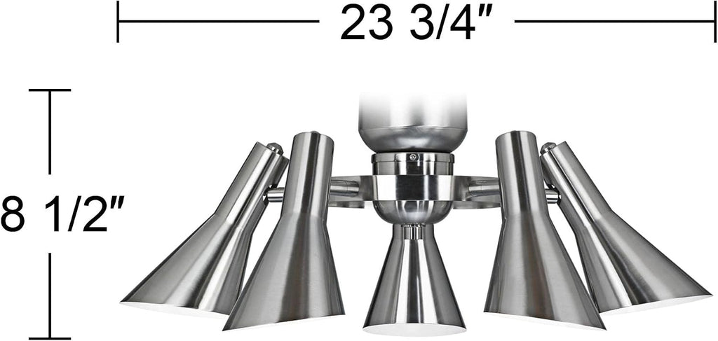 Retro Brushed Nickel 5-Light LED Ceiling Fan Light Kit