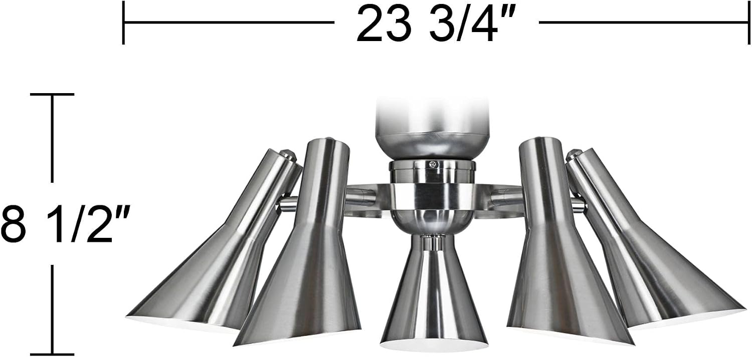 Retro Brushed Nickel 5-Light LED Ceiling Fan Light Kit