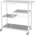 Holly & Martin Zephs Bar Cart White - Stylish Bar Cart for Home - Utility Carts with Wheels