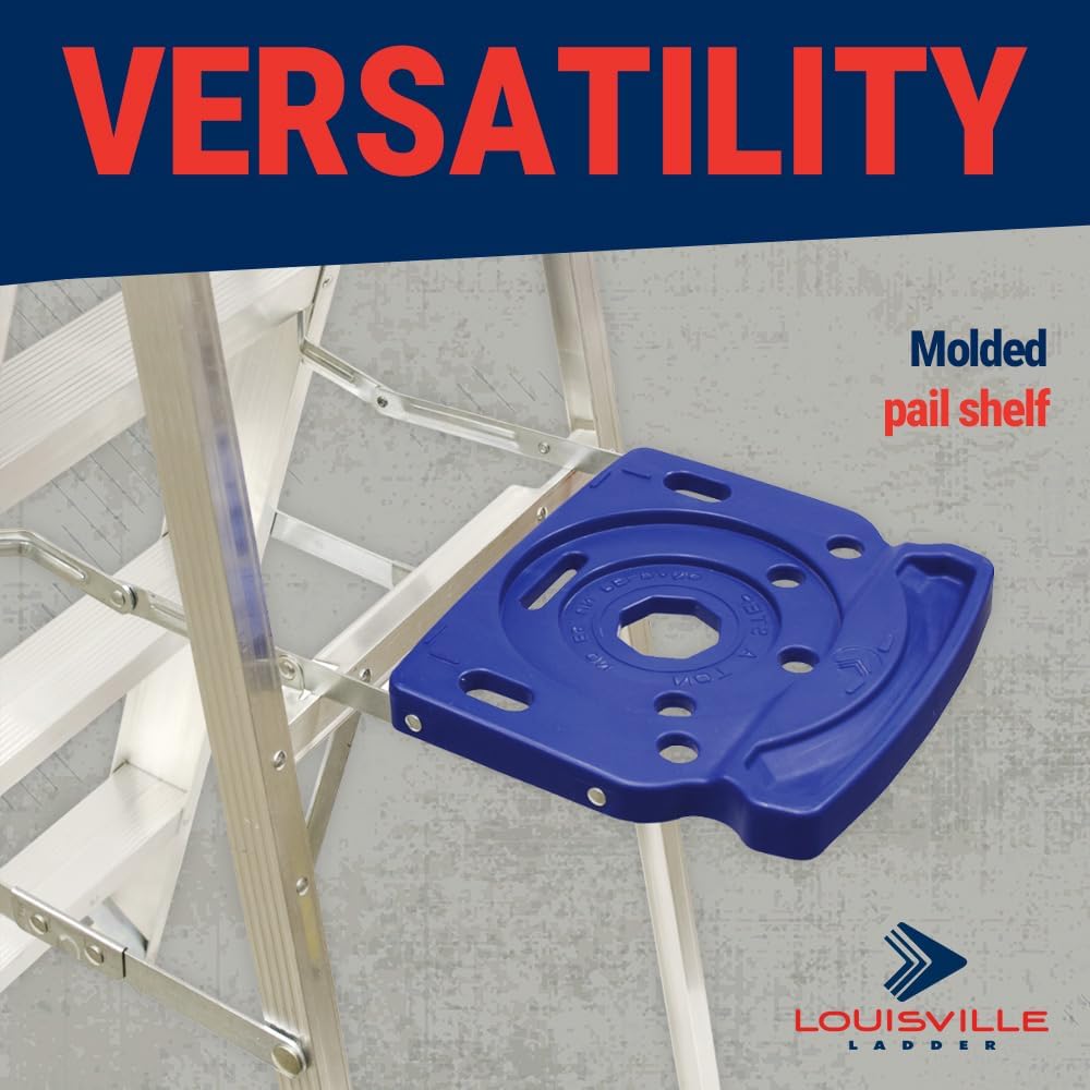 Louisville Ladder 10-Foot Aluminium Step Ladder with Tool Tray, 250-Pound Load Capacity, Type I, AS2110