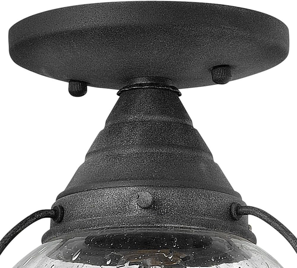 Hinkley Cape Cod 2203DZ Extra Small Outdoor Convertible Light Fixture, Flush Mount or Pendant, Even or Sloped Ceilings, Aged Zinc