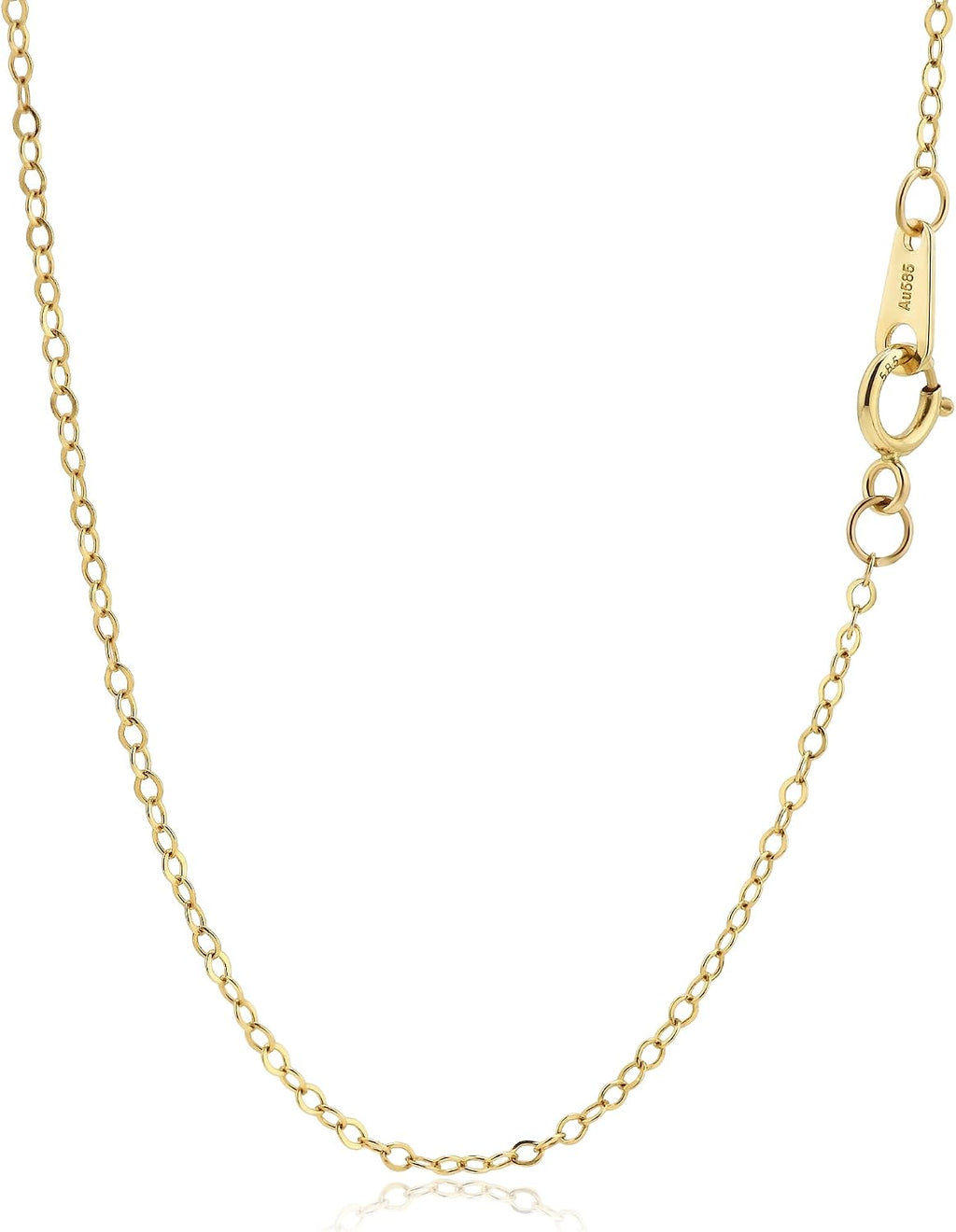 14K Gold Chain Necklace, Dainty Sparkle Cable Link Chain 1.3mm/1.5mm/1.8mm, 16-24 Inches for Women Men, Hypoallergenic, Non-Tarnish, Elegant Layering Minimalist Jewelry