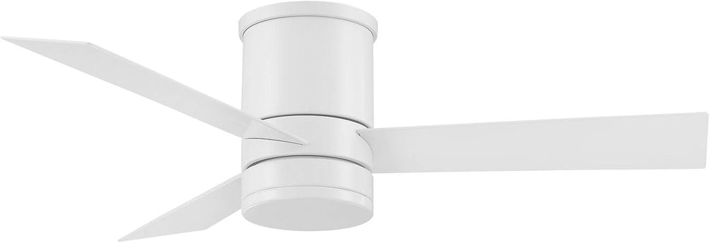Axis Smart Indoor and Outdoor 3-Blade Flush Mount Ceiling Fan 44in Matte White with 3000K LED Light Kit and Remote Control works with Alexa, Google Assistant, Samsung Things, and iOS or Android App