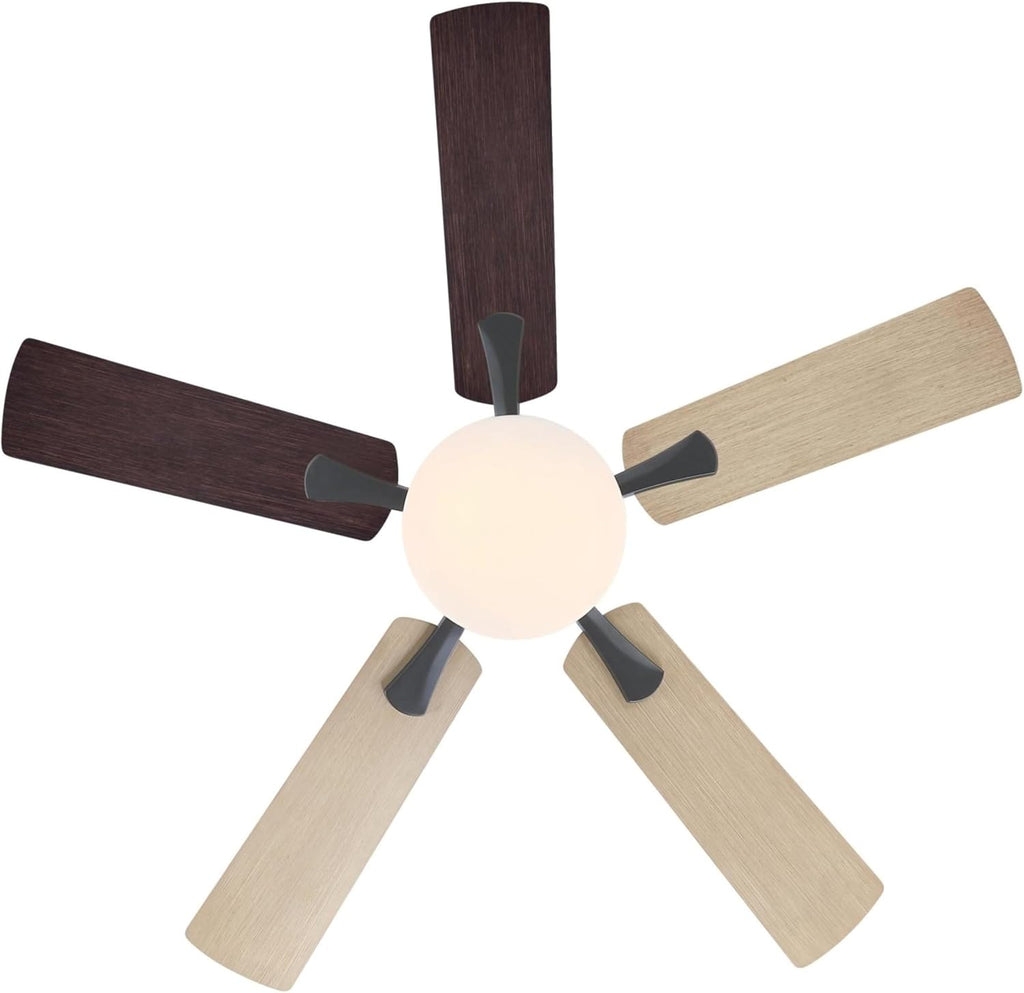 Westinghouse Lighting Nevada Traditional Indoor/Outdoor Ceiling Fan, LED Light Fixture with Opal Frosted Glass, Remote Control, 42 Inch, Iron Finish