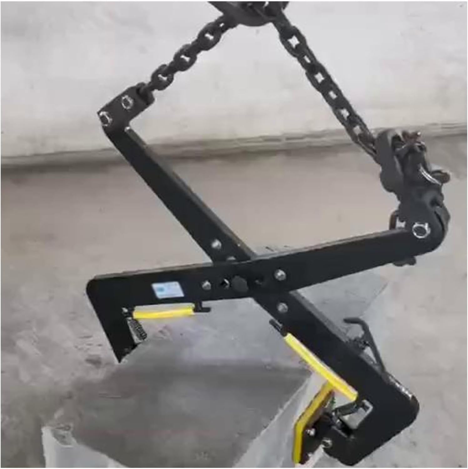 Heavy Duty Granite Steel Plate Lifting Clamps with Rubber Chuck - Chain Link Type, Vertical Clamp for Safe Lifting,Black-Opening 4.7-14.2in