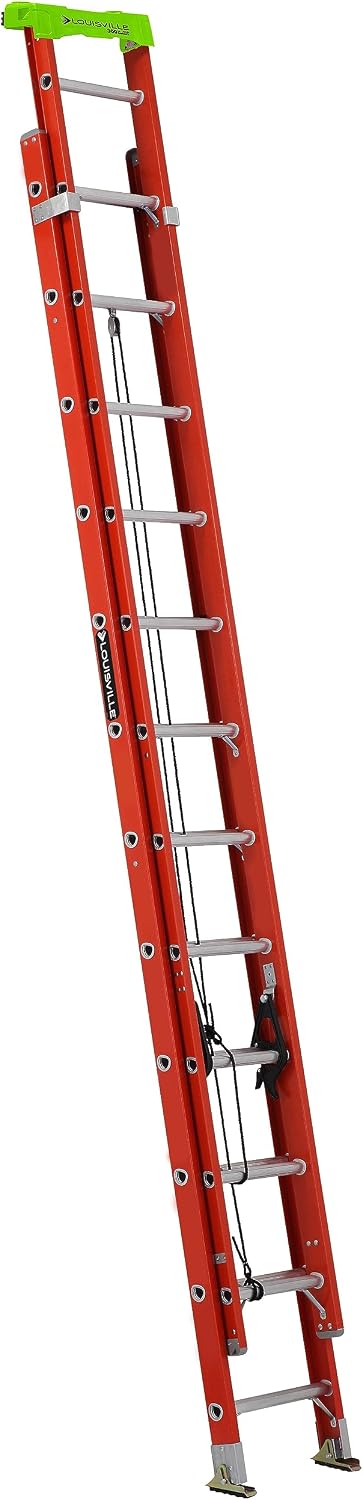 Louisville Ladder 20-foot Fiberglass Extension Ladder, 300-Pound Load Capacity, Type IA, L-3022-24PT