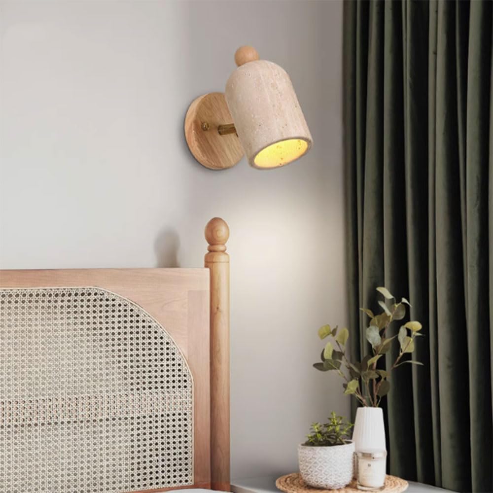 Adjustable Wall Sconces ‎Yellow Travertine Wall Spotlight Farmhouse Hallway Wall Light Fixtures Indoor Reading Wall Mounted Lamp Decoration for Living Room, Kids Bedroom,Corridor Hotel