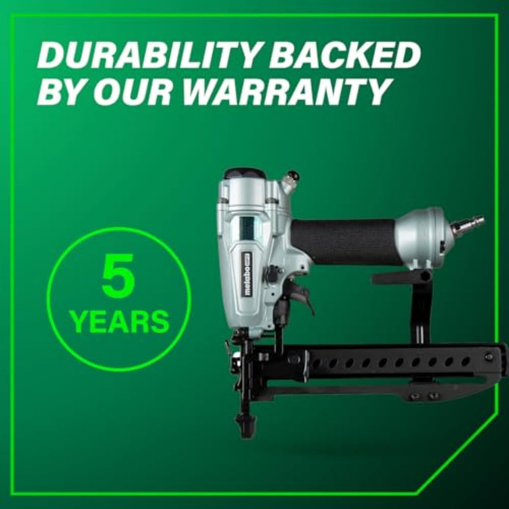 Metabo HPT PRO Finish Stapler, Pro-preferred Pneumatic Power Nailers, Finish Tool for Carpentry & Industrial Uses, All-Metal Key Component, 18 Gauge, 1/4' Crown Staples, Length 1/2' to 1-1/2', N3804A5
