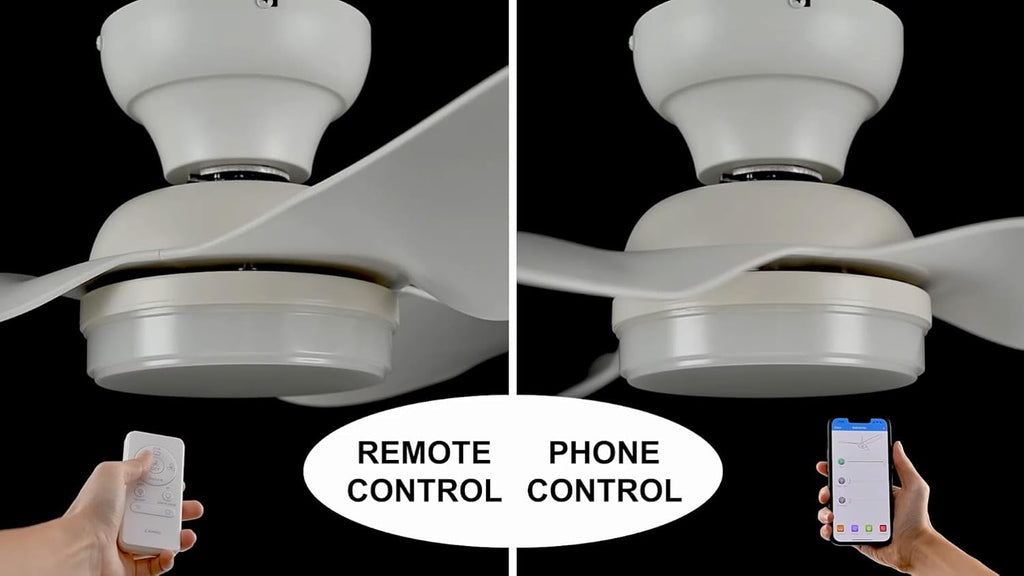 Carro 45' Low Profile Ceiling Fan with Light and Remote, Indoor & Outdoor Ceiling Fan with 10-Speed Quiet DC Motor, Smart Ceiling Fan Controlled by APP, Remote, Alexa, Siri & Google Home, White