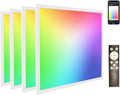 2x2 FT LED RGBW 5000K Multicolor Flat Panel Light Remote & App Controlled 40W 4400lm Color Changing LED Panel Light Smart Wi-Fi Drop Ceiling Light with Alexa/Google Assistant (4 Pack)
