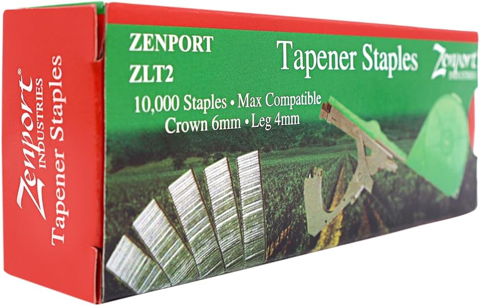 Zenport ZLT2 Staples for Plant Tying Tools, Compatible with MAX HT Tapener Tools, 10,000 Count - 10 Pack