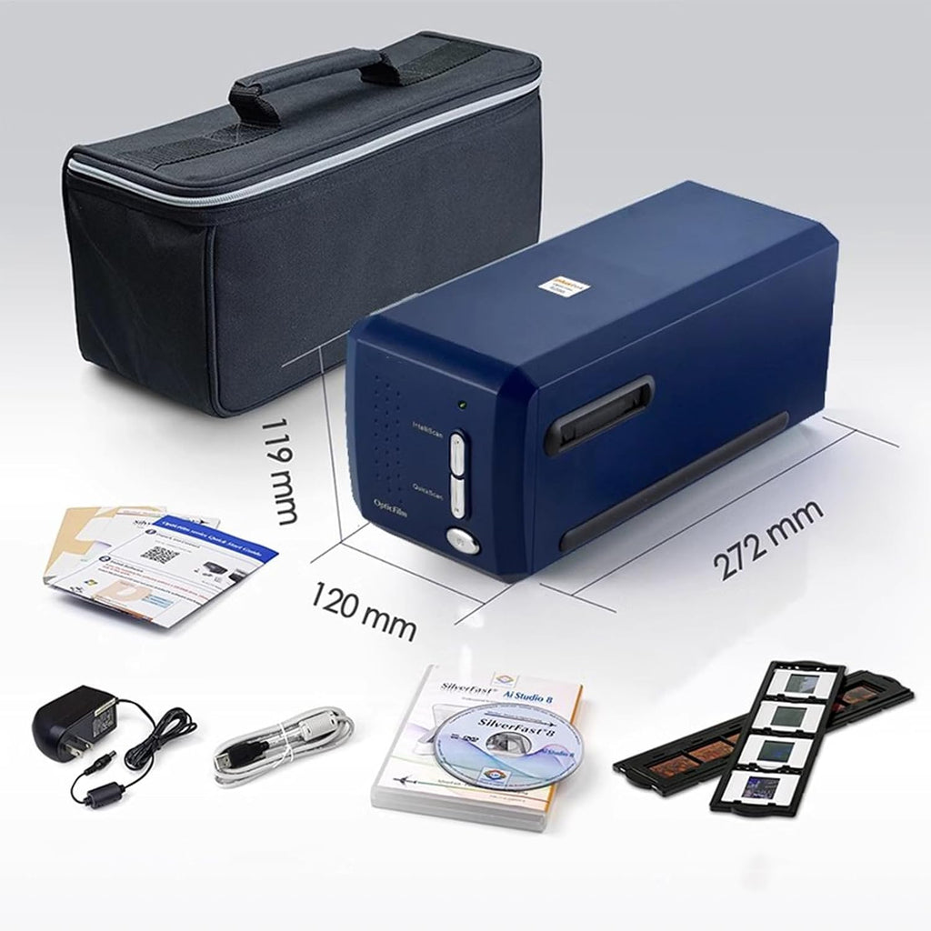 Digital Film Scanner, Automatic Negative Slide Scanner, with 7200 DPI and 48-bit Output, Input Tray, Batch Convert 35mm Slides & Film Negatives
