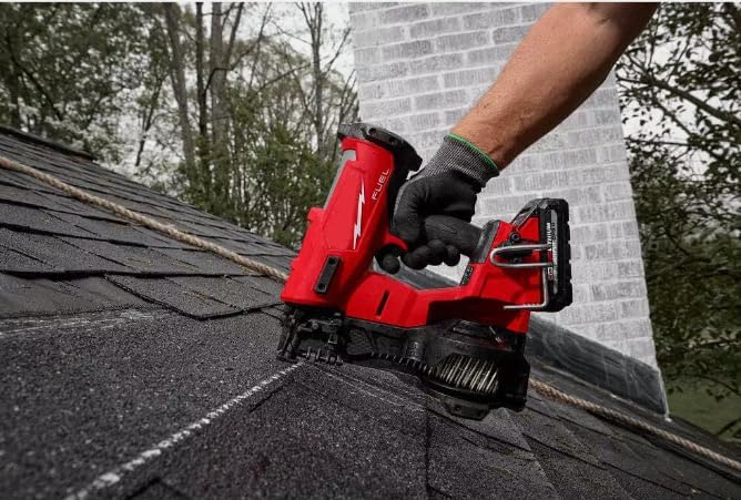 Fit For Milwaukee 2909-21 M18 FUEL 18V Cordless Li-Ion Coil Roofing Nailer Kit,Nailers & Staplers