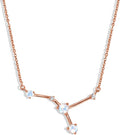 Moon Magic Moonstone Zodiac Necklaces for Women | Constellation Necklace 925 Sterling Silver | 18k Rose and Yellow Gold Zodiac Sign Pendants | Authentic Real Dainty Moon Stone Jewelry for Women