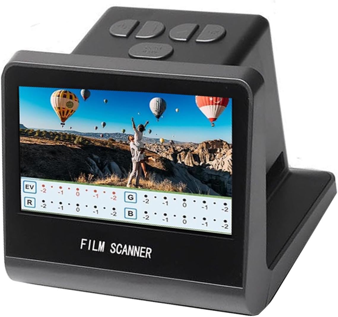 Yunseity 22MP Digital Film Scanner, 5in LCD Screen, 16GB Memory, Convert Black Negative to JPEG Photos with Backup for Vista, 7 8 10 11 12, OS X 10.7.3 and Above